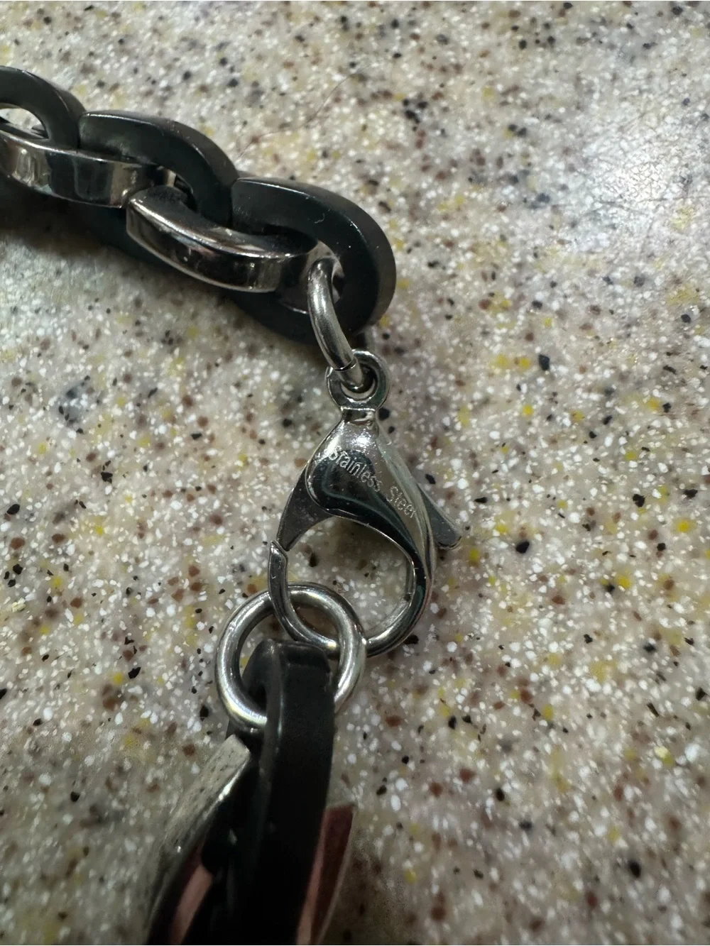 Steel Nation Mens Two Tone Stainless Steel Horseshoe Chain Bracelet